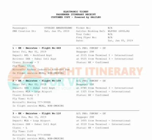 Sample flight 5